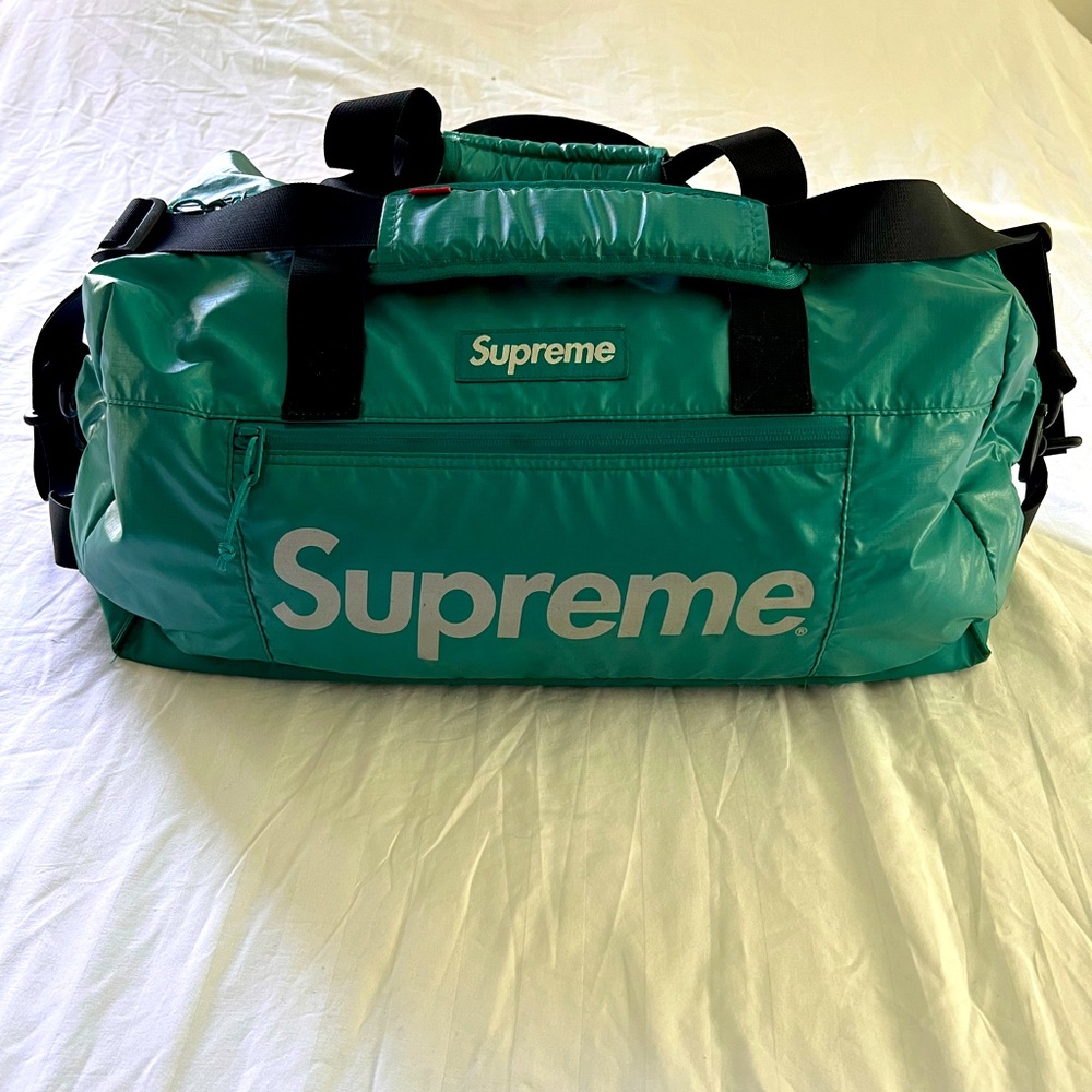 SUPREME DUFFLE BAG TEAL CORDURA FABRIC FW17 BOX LOGO 2019